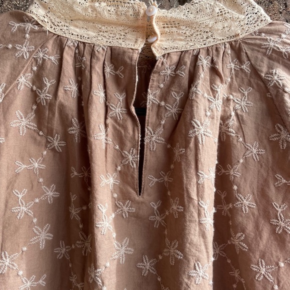 Zara midnight macaroon Eva flower embro long sleeves blouse, size Small - Picture 5 of 8